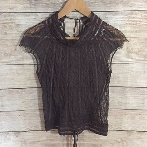 Vintage Mayle Size 4 Women's Lace Top Deep Purple